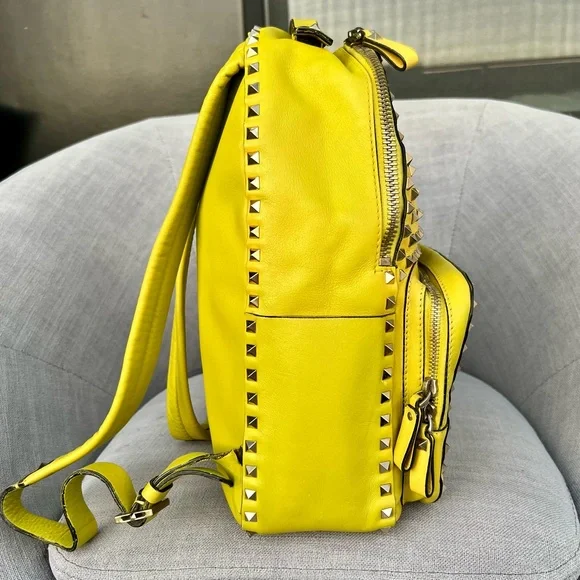 VALENTINO GARAVANI  Calfskin Medium Full Studded Rockstud All Over Backpack - Picture 5 of 13